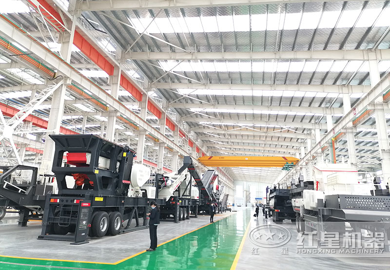 紅星機(jī)器粉碎石頭設(shè)備價(jià)格直銷(xiāo)，車(chē)間展示