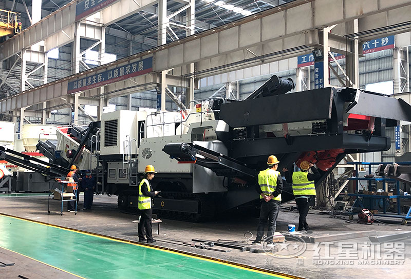 紅星機(jī)器建筑垃圾處理設(shè)備現(xiàn)貨，客戶考察