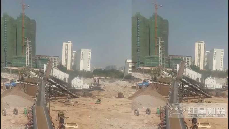 建筑垃圾粉碎機現(xiàn)場