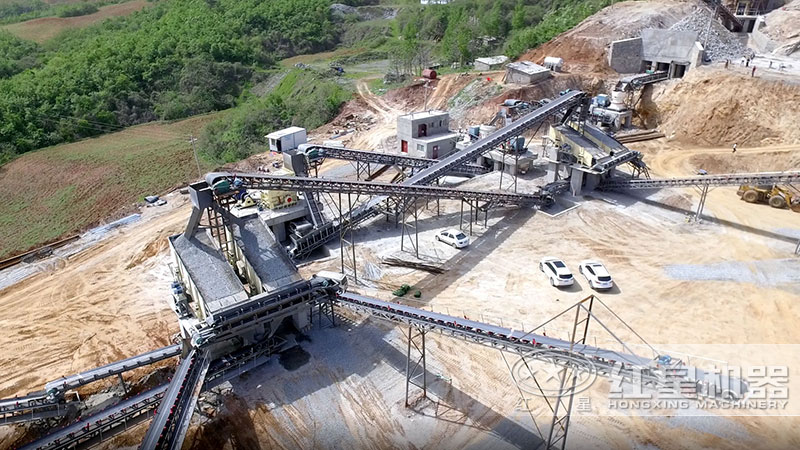 環(huán)保砂石場現(xiàn)場空中俯瞰圖