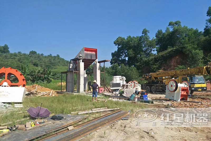采礦制砂洗沙廠安裝現(xiàn)場