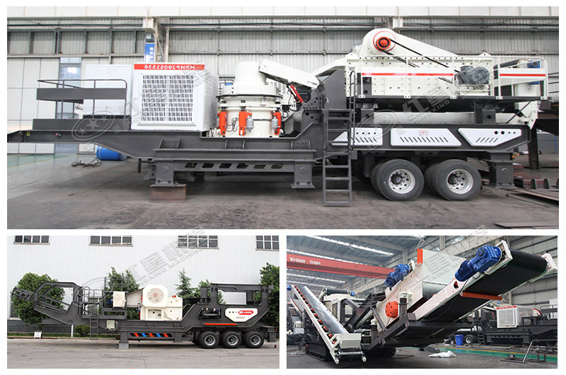 搭載不同機(jī)型的組合式破碎機(jī)設(shè)備