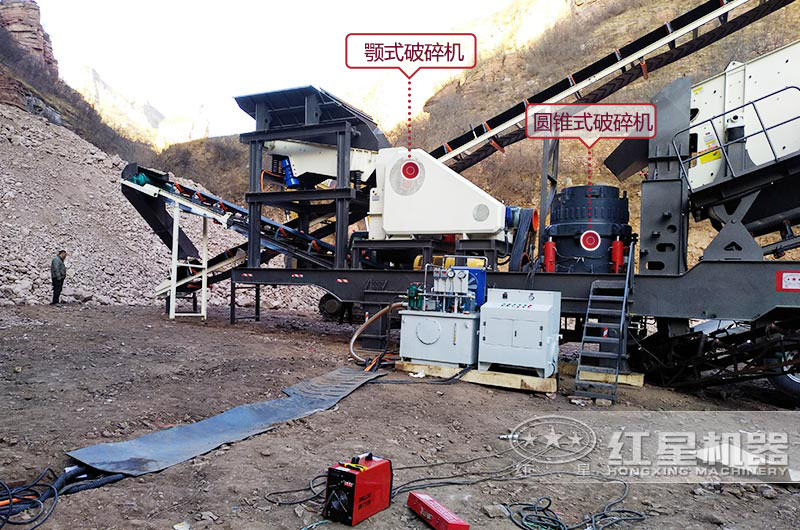 鄂破圓錐式粉碎制砂一體機(jī)現(xiàn)場